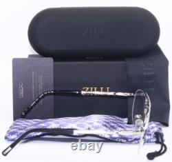 Zilli Zi60068 C02 Aviateur Argent Noir Titane Lunettes Authentiques 58-16 France