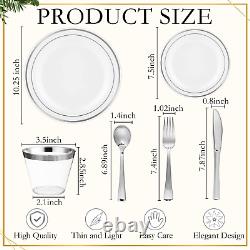 ièces, 125 Dessert Plates, 125 Cups, 125 Forks, 125 Knives, and 125 Spoons